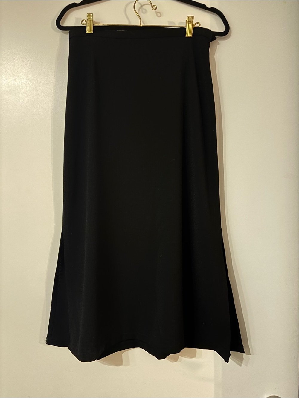 Black Women's A-Line Midi Skirt